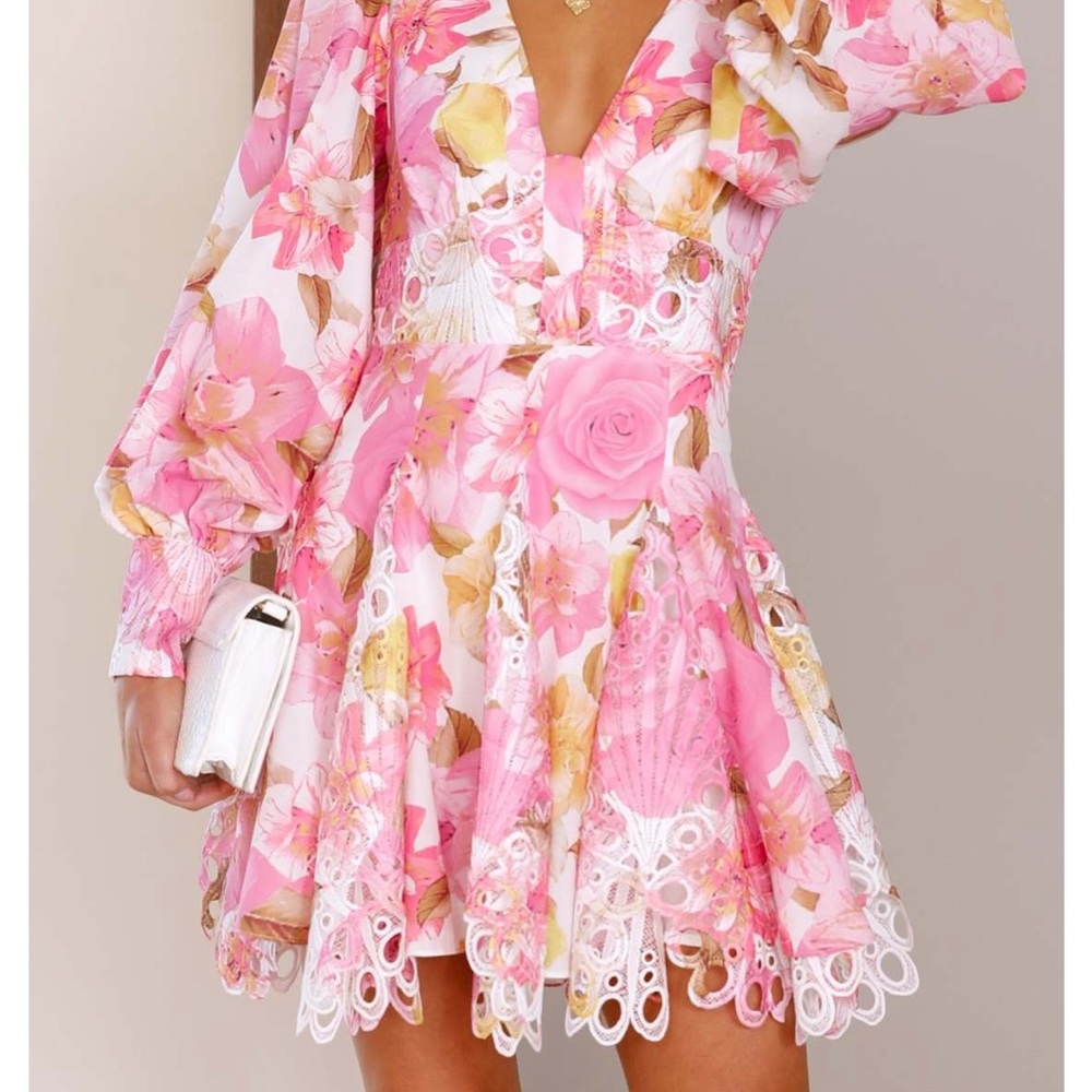 Pink floral dress